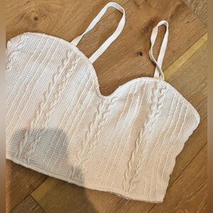 Zara Off-White Knit Tank Top